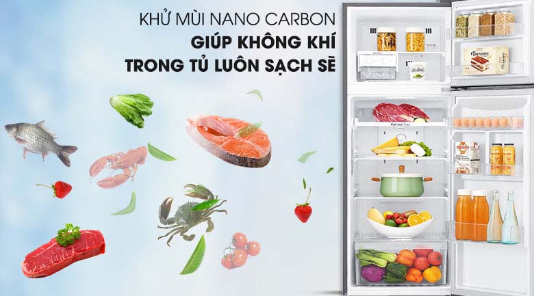 Công nghệ khử mùi Nano Cacbon - Tủ lạnh LG Inverter 255 lít GN-M255BL Công nghệ khử mùi Nano Cacbon - Tủ lạnh LG Inverter 255 lít GN-M255BL