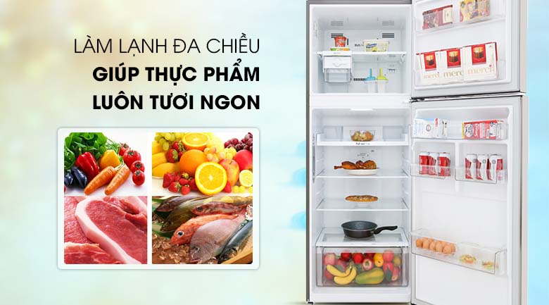 Làm lạnh đa chiều- Tủ lạnh LG Inverter 393 lít GN-M422PS Làm lạnh đa chiều- Tủ lạnh LG Inverter 393 lít GN-M422PS