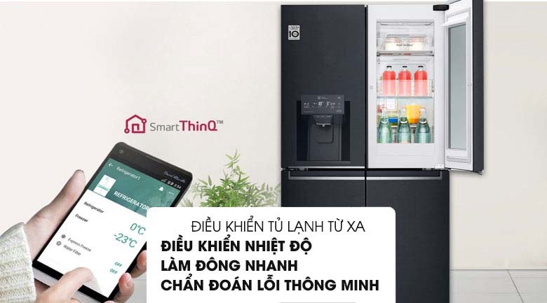 Tích hợp chức năng điều khiển bằng điện thoại qua WIFI - Smart ThinQ™ - Tủ lạnh LG Inverter InstaView Door-in-Door 601 lít GR-X247MC Tích hợp chức năng điều khiển bằng điện thoại qua WIFI - Smart ThinQ™ - Tủ lạnh LG Inverter InstaView Door-in-Door 601 lít GR-X247MC