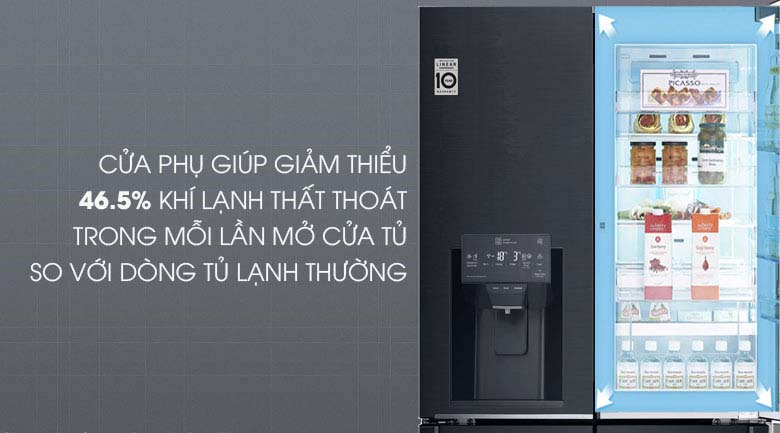 Thiết kế cửa phụ - Tủ lạnh LG Inverter InstaView Door-in-Door 601 lít GR-X247MC Thiết kế cửa phụ - Tủ lạnh LG Inverter InstaView Door-in-Door 601 lít GR-X247MC