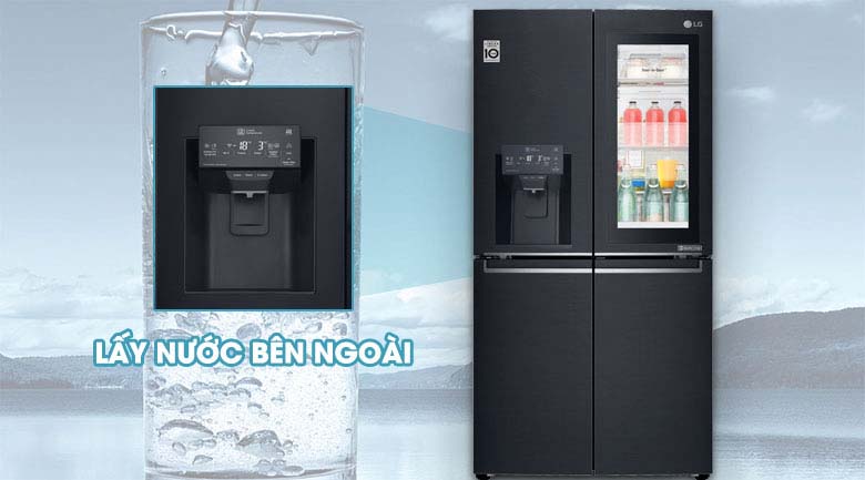 Trang bị hộc lấy nước bên ngoài - Tủ lạnh LG Inverter InstaView Door-in-Door 601 lít GR-X247MC Trang bị hộc lấy nước bên ngoài - Tủ lạnh LG Inverter InstaView Door-in-Door 601 lít GR-X247MC