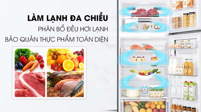 Tủ lạnh Samsung Inverter 236 lít RT22M4032BU/SV-Phân bổ đều luồng khí lạnh trong tủ nhờ công nghệ làm lạnh đa chiều Tủ lạnh Samsung Inverter 236 lít RT22M4032BU/SV-Phân bổ đều luồng khí lạnh trong tủ nhờ công nghệ làm lạnh đa chiều
