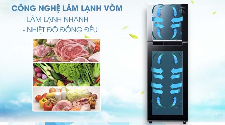 Công nghệ làm lạnh vòm - Tủ lạnh Samsung Inverter 236 lít RT22M4032BU/SV Công nghệ làm lạnh vòm - Tủ lạnh Samsung Inverter 236 lít RT22M4032BU/SV