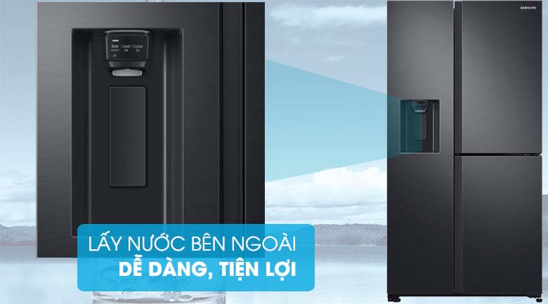 Hộc lấy nước bên ngoài tiện dụng giúp tránh mất nhiệt tủ lạnh - Tủ lạnh Samsung Inverter 602 lít RS65R5691B4/SV Mẫu 2019 Hộc lấy nước bên ngoài tiện dụng giúp tránh mất nhiệt tủ lạnh - Tủ lạnh Samsung Inverter 602 lít RS65R5691B4/SV Mẫu 2019