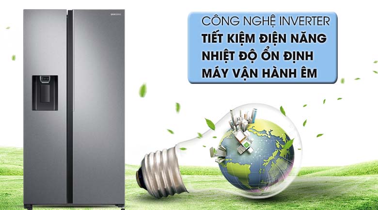 Tích hợp công nghệ Inverter giúp tiết kiệm điện, hoạt động bền bỉ lâu dài - Tủ lạnh Samsung Inverter 617 lít RS64R5101SL/SV Mẫu 2019 Tích hợp công nghệ Inverter giúp tiết kiệm điện, hoạt động bền bỉ lâu dài - Tủ lạnh Samsung Inverter 617 lít RS64R5101SL/SV Mẫu 2019