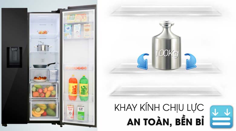 Khay kệ kính chịu lực - Tủ lạnh Samsung Inverter 617 lít RS64R53012C/SV Khay kệ kính chịu lực - Tủ lạnh Samsung Inverter 617 lít RS64R53012C/SV