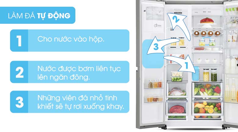 Làm đá tự động - Tủ lạnh Samsung Inverter 617 lít RS64R53012C/SV Làm đá tự động - Tủ lạnh Samsung Inverter 617 lít RS64R53012C/SV