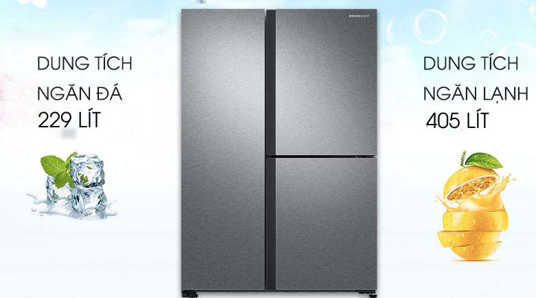 Dung tích 634 lít - Tủ lạnh Samsung Inverter 634 lít RS63R5571SL/SV Dung tích 634 lít - Tủ lạnh Samsung Inverter 634 lít RS63R5571SL/SV