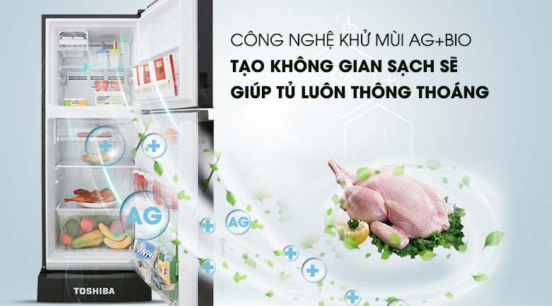 Công nghệ Ag Bio hỗ trợ kháng khuẩn, khử mùi cho tủ lạnh - Tủ lạnh Toshiba Inverter 194 lít GR-A25VM (UKG) Công nghệ Ag Bio hỗ trợ kháng khuẩn, khử mùi cho tủ lạnh - Tủ lạnh Toshiba Inverter 194 lít GR-A25VM (UKG)