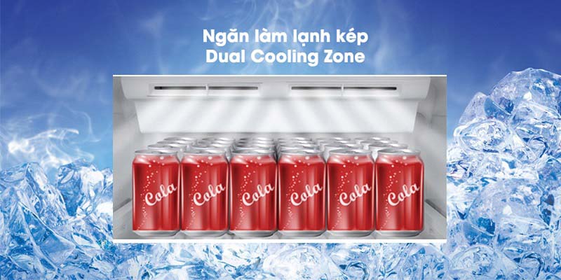 Ngăn làm lạnh kép Dual Cooling Zone nhanh chóng làm lạnh món thức uống yêu thích của bạn Ngăn làm lạnh kép Dual Cooling Zone nhanh chóng làm lạnh món thức uống yêu thích của bạn