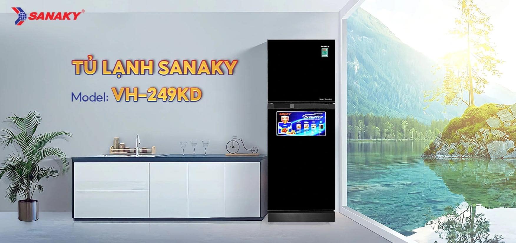 Tủ lạnh Sanaky Inverter 226 lít VH-249KD