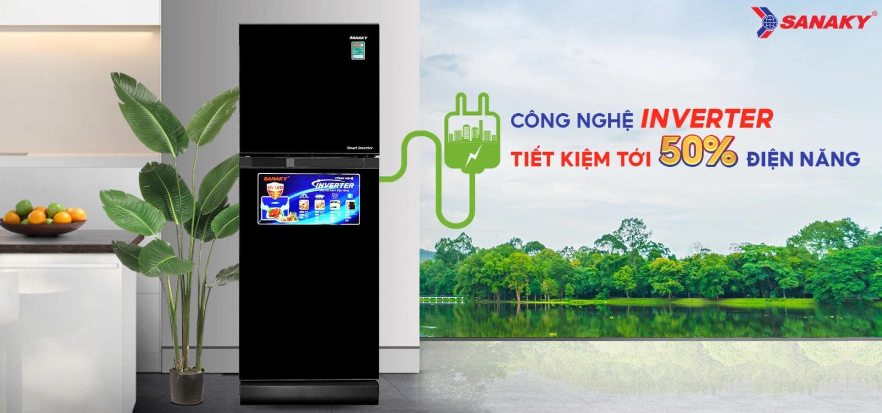 Tủ lạnh Sanaky Inverter 246 lít VH-269KD